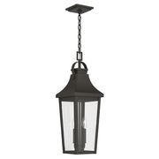 Kichler Cleary 24in 2-Light Outdoor Pendant | Traditional Olde Bronze Aluminum and Clear Glass | Covered Porch & Patio | Model 59198OZ