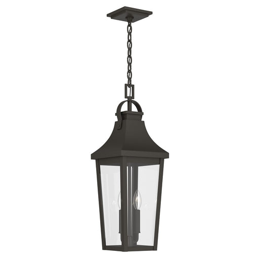 Kichler Cleary 24in 2-Light Outdoor Pendant | Traditional Olde Bronze Aluminum and Clear Glass | Covered Porch & Patio | Model 59198OZ
