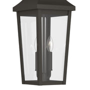 Kichler Cleary 24in 2-Light Outdoor Pendant | Traditional Olde Bronze Aluminum and Clear Glass | Covered Porch & Patio | Model 59198OZ
