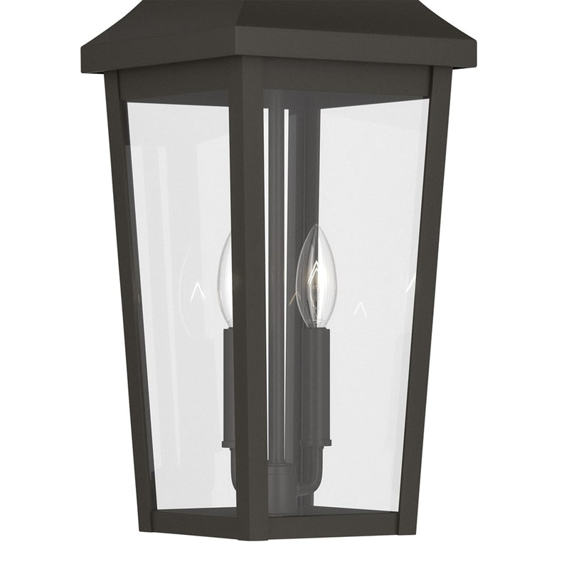 Kichler Cleary 24in 2-Light Outdoor Pendant | Traditional Olde Bronze Aluminum and Clear Glass | Covered Porch & Patio | Model 59198OZ