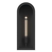 Kichler Marea 17in 1-Light Outdoor Wall Sconce | Art Deco Textured Black Aluminum and Clear Glass | Entryway & Covered Patio | Model 59201BKT