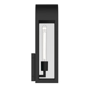 Kichler Marea 17in 1-Light Outdoor Wall Sconce | Art Deco Textured Black Aluminum and Clear Glass | Entryway & Covered Patio | Model 59201BKT