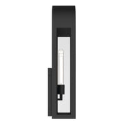 Kichler Marea 25in 2-Light Outdoor Wall Light | Art Deco Textured Black and Clear Glass | Porch & Patio | 11 x 25 in | Model 59203BKT