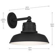 Kichler Fielding 12in 1-Light Outdoor Wall Light | Industrial Textured Black Metal | Entryway & Porch | 12 x 10 x 12.5 in | Model 59205BKT