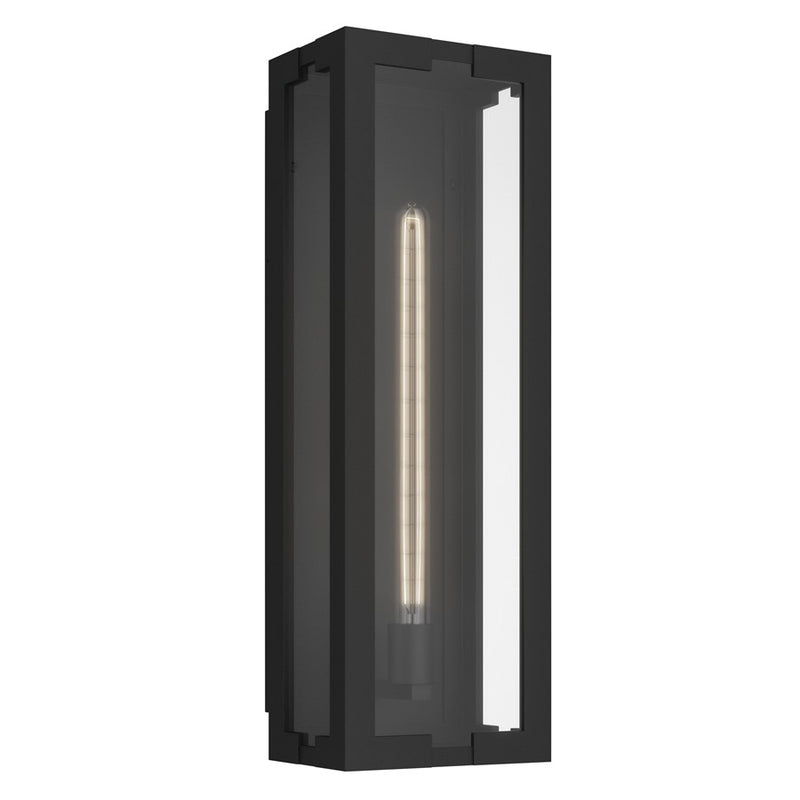 Kichler Calen 24.25in 1-Light Outdoor Wall Light | Modern Textured Black Aluminum and Clear Glass | Covered Patio & Entryway | Model 59210BKT