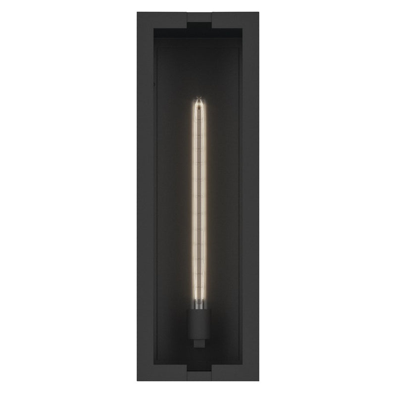 Kichler Calen 24.25in 1-Light Outdoor Wall Light | Modern Textured Black Aluminum and Clear Glass | Covered Patio & Entryway | Model 59210BKT