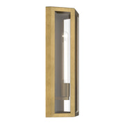Kichler Berens 16in 1-Light Outdoor Wall Sconce | Traditional Natural Brass and Clear Beveled Glass | Entryway & Porch | Model 59214NBR