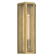 Kichler Berens 20in 1-Light Outdoor Wall Sconce | Traditional Natural Brass Aluminum and Clear Beveled Glass | Entryway & Porch | Model 59215NBR