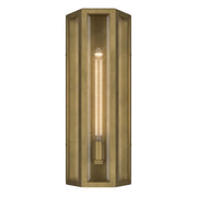 Kichler Berens 20in 1-Light Outdoor Wall Sconce | Traditional Natural Brass Aluminum and Clear Beveled Glass | Entryway & Porch | Model 59215NBR