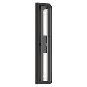Kichler Berens 24in 2-Light Outdoor Wall Sconce | Traditional Textured Black and Clear Beveled Glass | Entryway & Garage | Model 59216BKT