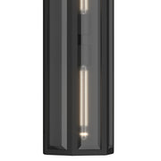 Kichler Berens 24in 2-Light Outdoor Wall Sconce | Traditional Textured Black and Clear Beveled Glass | Entryway & Garage | Model 59216BKT