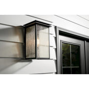 Kichler Arkville 1 Light Outdoor Wall Light, Medium, Black/Seeded - 59541BKT