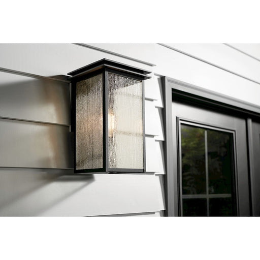 Kichler Arkville 1 Light Outdoor Wall Light, Medium, Black/Seeded - 59541BKT