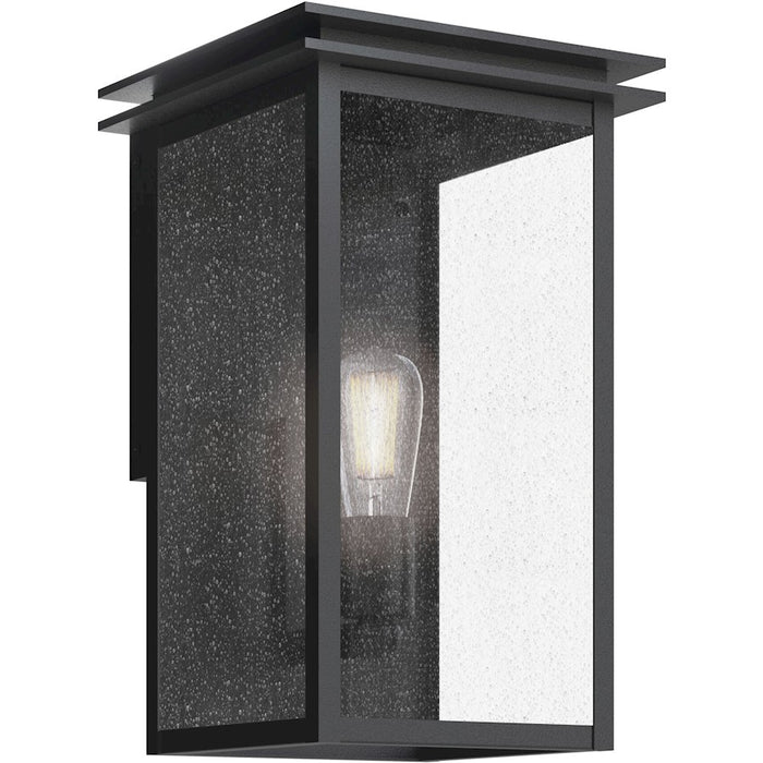 Kichler Arkville 1 Light Outdoor Wall Light, Medium, Black/Seeded