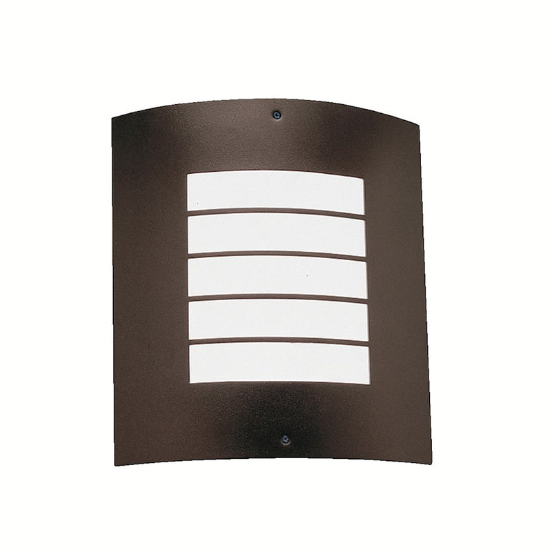 Kichler Newport 10.25in 1-Light Outdoor Wall Sconce | Contemporary Architectural Bronze and White Acrylic | Covered Patio & Entryway | Model 6040AZ