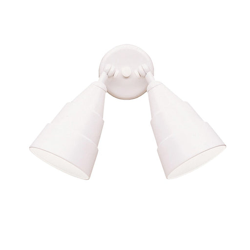 Kichler 11in 2-Light Outdoor Wall Sconce | Utilitarian White Aluminum | Entryway & Garage | 6 x 11 x 5 in | Model 6052WH