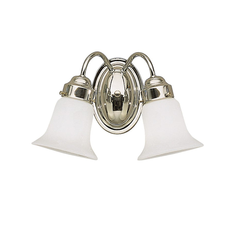 Kichler Bath 2-Light Vanity Light | Chrome and Cased Opal Glass | Bathroom & Hallway | 13.5 x 8.5 in | Model 6122CH