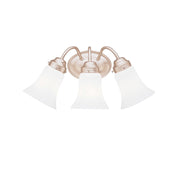 Kichler 3-Light Bath Vanity Sconce | Brushed Nickel Steel and Cased Opal Glass | Bathroom & Powder Room | 18 x 8.75 in | Model 6123NI