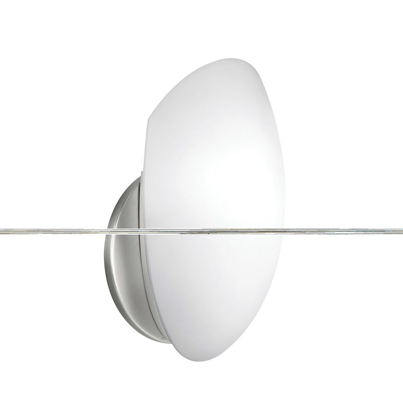 Kichler Swiss Passport 1-Light Wall Sconce | Contemporary Brushed Nickel and Alabaster Swirl Glass | Hallway & Bathroom Accent | Model 6521NI