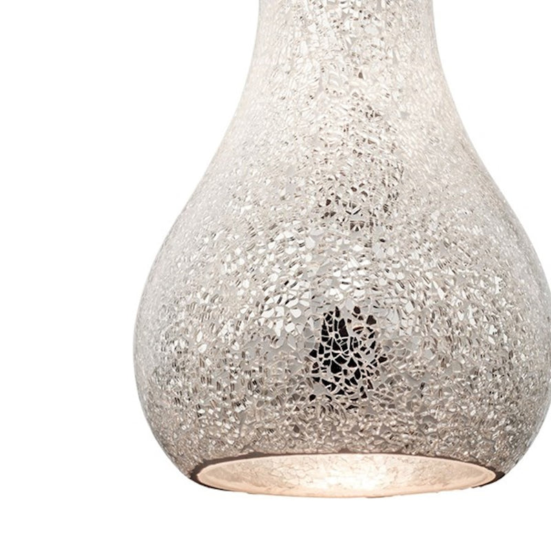 Kichler Crystal Ball 8in 1-Light Mini Pendant | Contemporary Brushed Nickel and Blue Mosaic Glass | Kitchen Island & Dining Room | Model 65408