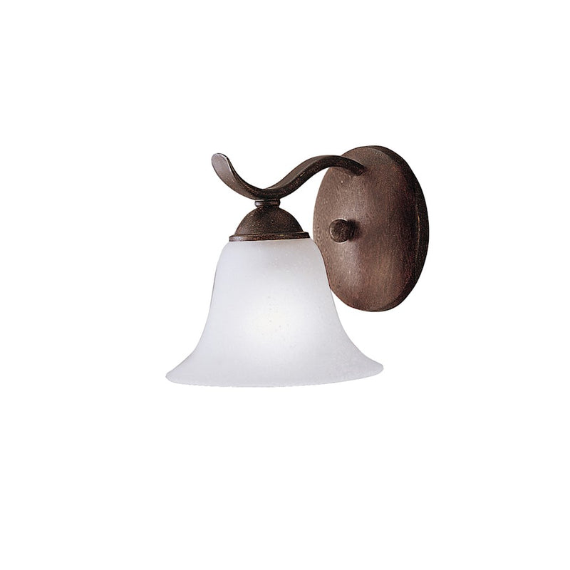 Kichler Dover 1-Light Wall Sconce | Transitional Tannery Bronze and Etched Seeded Glass | Living Room & Bedroom Accent | Model 6719TZ