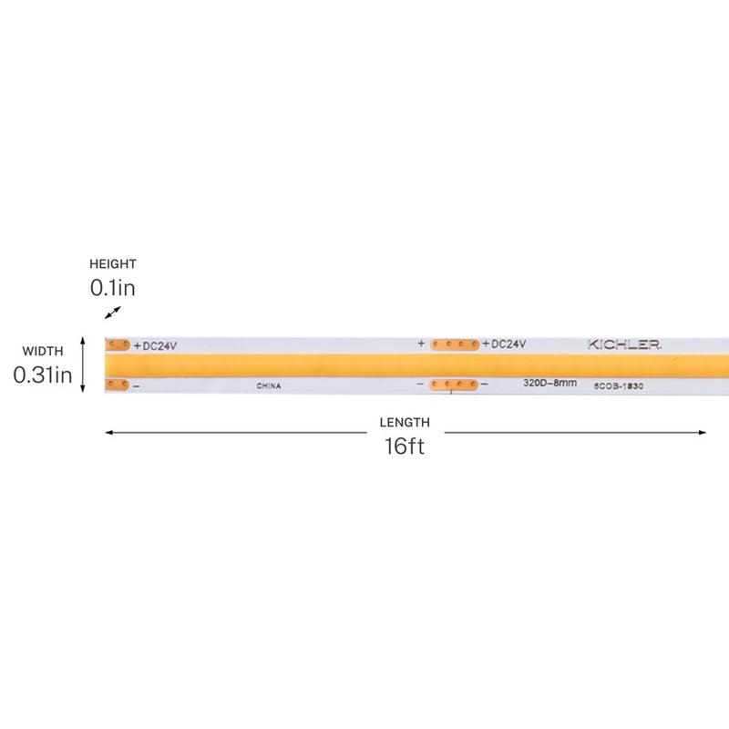 Kichler 6T Series 192in 1-Light Track Lighting | White Plastic | Dry Locations & Interior | 3000K Dimmable High Output | Model 6COB116H30WH