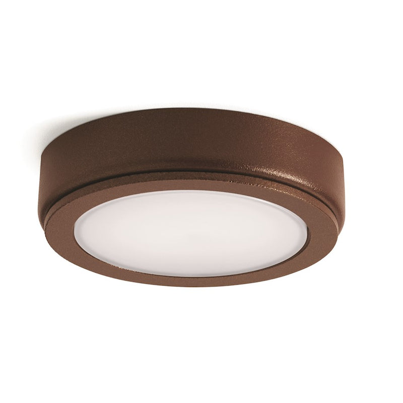 Kichler 6D Series 3in LED Accent Disc | Textured Bronze Aluminum | Under Cabinet & Niche Light | 190 lm, 2700K, Dimmable | Model 6D24V27BZT