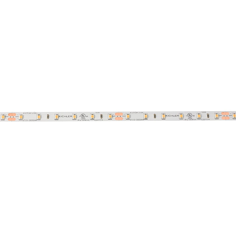 Kichler Dry Standard Output 100ft LED Tape Light | 24V 2700K White PCB | Under Cabinet & Cove Lighting | 120 Lumens/ft, Dimmable | Model 6T1100S27WH