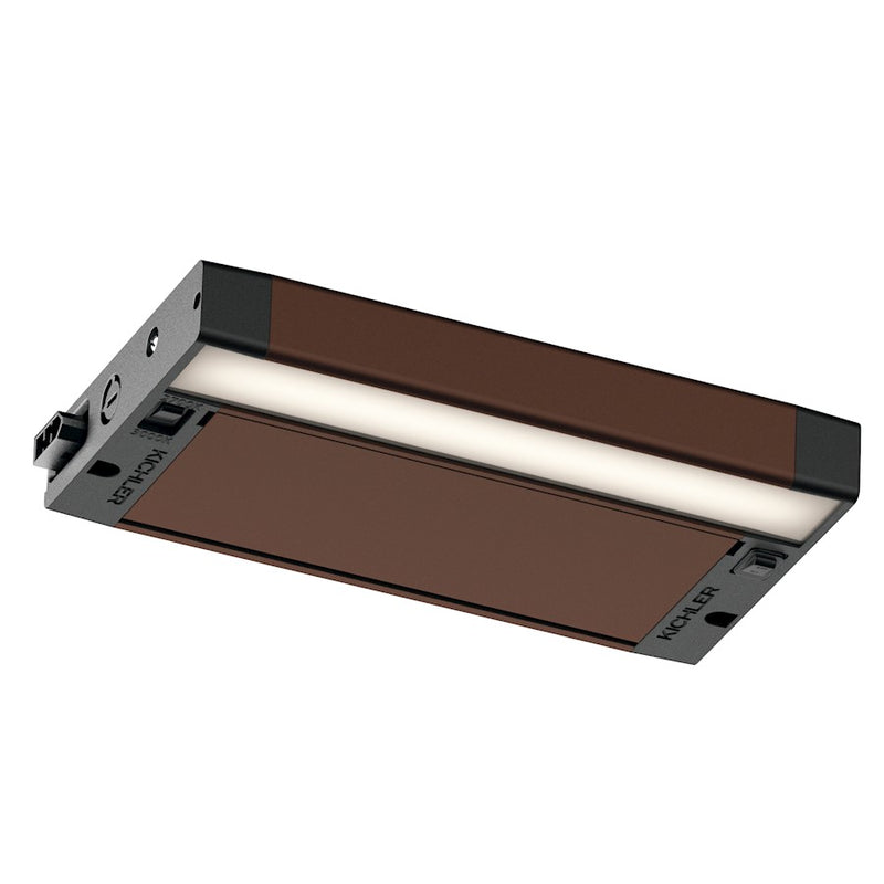 Kichler 6U Series LED 8in Under Cabinet Light | Utilitarian Bronze Textured Aluminum | Kitchen Cabinet Lighting | 8 x 4.25 x 1 in | Model 6UCSK08BZT