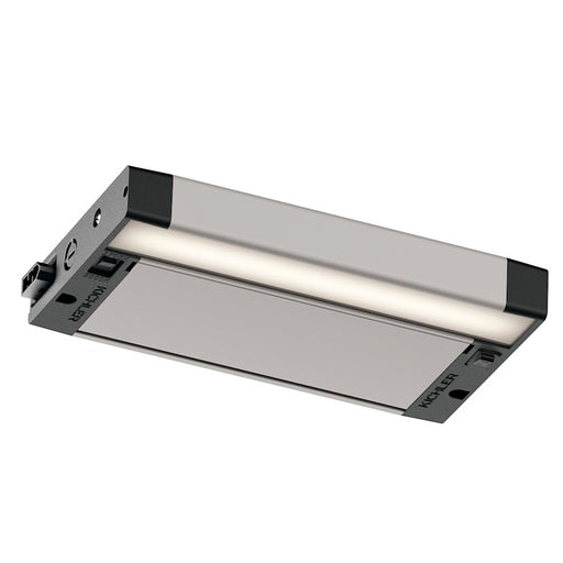 Kichler 6U Series 8in LED Under Cabinet Light | Utilitarian Nickel Textured Aluminum | Kitchen & Workspace Task Light | Model 6UCSK08NIT