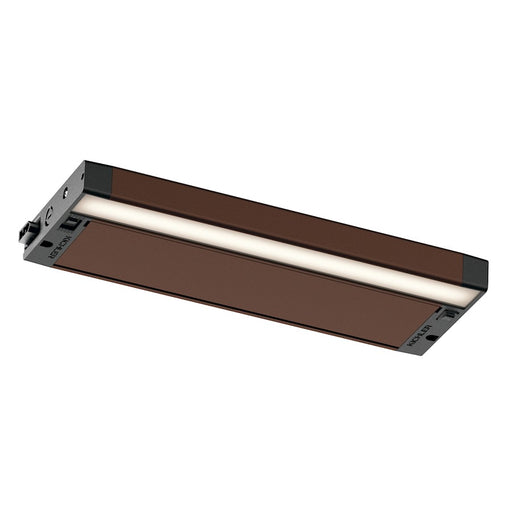 Kichler 6U Series 12in 1-Light Under Cabinet Light | Utilitarian Bronze Textured Aluminum | Kitchen & Workspace Task Light | Model 6UCSK12BZT
