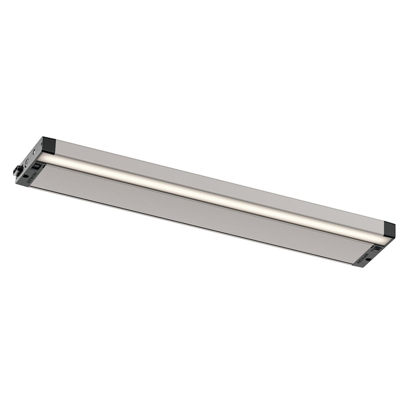 Kichler 6U Series 22in LED Under Cabinet Light | Utilitarian Nickel Textured Aluminum | Kitchen Counter & Workspace Task Light | Model 6UCSK22NIT