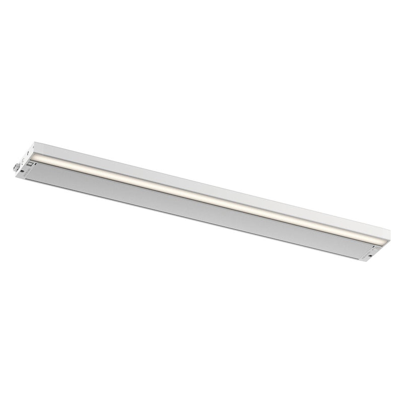 Kichler 6U Series LED 30in Under Cabinet Light | Textured White Aluminum | Kitchen & Workspace | 1000 Lumens, 2700K/3000K, Dimmable | Model 6UCSK30WHT