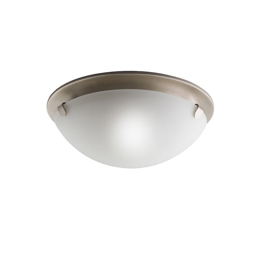 Kichler Flush Mount 2Lt, Brsh Nickel, Satin Etch W/White Paint Inside
