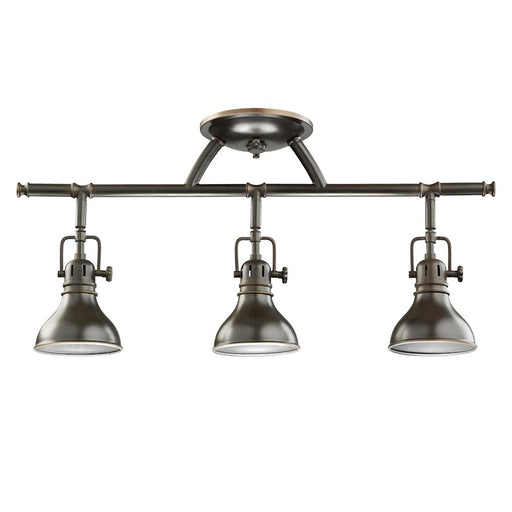 Kichler Hatteras Bay 23in 3-Light Rail Light | Contemporary Olde Bronze | Covered Patio & Damp Location | 23 x 6 x 11 in | Model 7050OZ