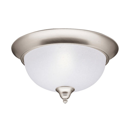 Kichler Dover 13in 2-Light Flush Mount | Transitional Brushed Nickel and Etched Seeded Glass | Hallway & Bedroom Ceiling Light | Model 8064NI