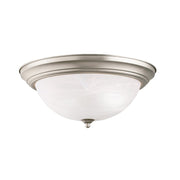 Kichler Flush Mount 3Lt, Brushed Nickel, Alabaster Swirl