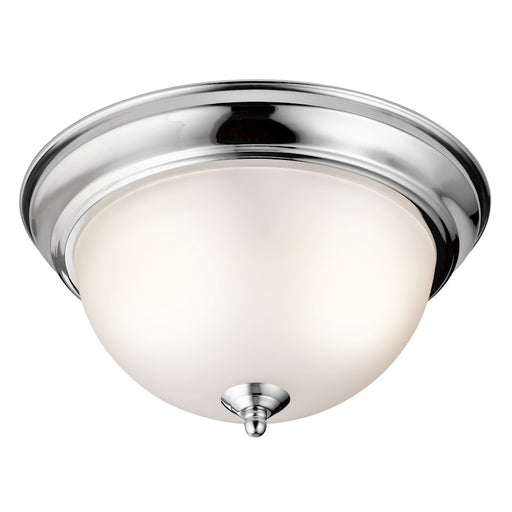 Kichler Flush Mount 2Lt 11.25x6.25", Chrome, Satin Etched