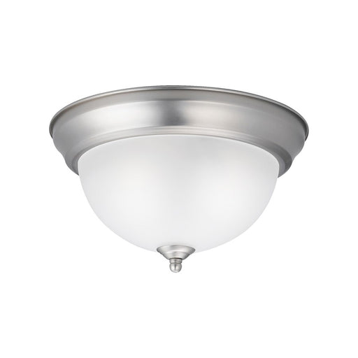 Kichler 11.25in 2-Light Flush Mount | Transitional Brushed Nickel and Satin Etched Glass | Bedroom & Hallway | 11.25 x 6.25 in | Model 8111NI