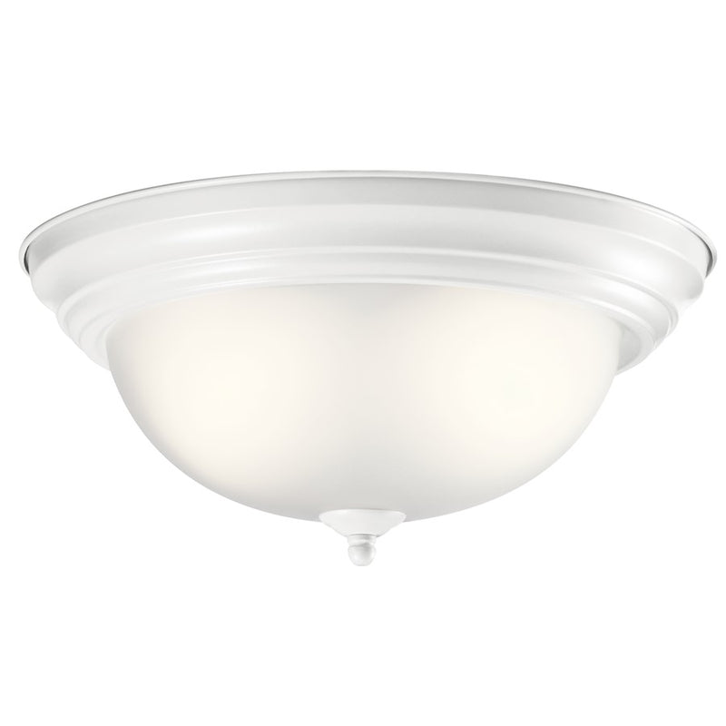 Kichler 2-Light Flush Mount | Transitional White Finish | Bedroom & Hallway Ceiling Light | 13 x 13 x 6 in | Model 8112WH