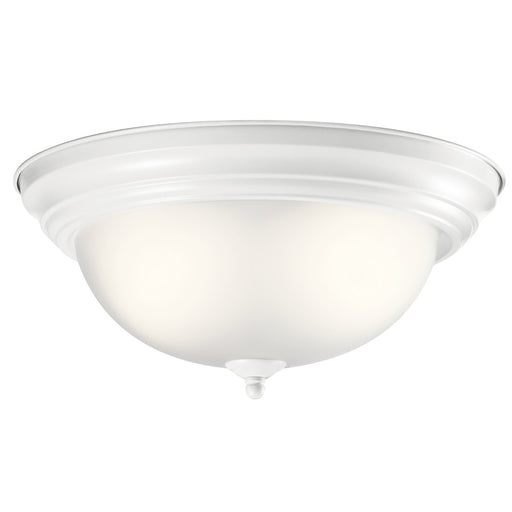 Kichler 2-Light Flush Mount | Transitional White Finish | Bedroom & Hallway Ceiling Light | 13 x 13 x 6 in | Model 8112WH