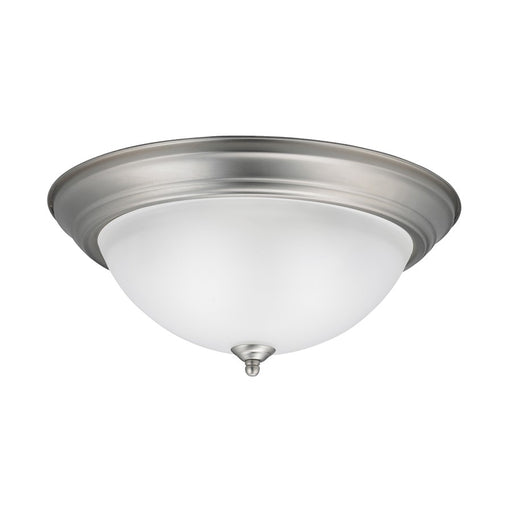 Kichler Flush Mount 3-Light 15.25in Brushed Nickel | Utilitarian Satin Etched Glass | Bedroom & Hallway Ceiling Light | 15.25 x 6.5 in | Model 8116NI