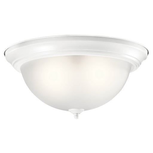 Kichler 15in 3-Light Flush Mount | Transitional White Steel | Bedroom & Hallway Ceiling Light | 15.25 x 15.25 x 6.5 in | Model 8116WH