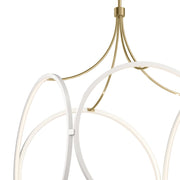 Kichler Ciri 24in 1-Light LED Pendant | White and Champagne Gold Modern | Kitchen Island & Dining Room | 24 x 35 in | Model 83348WH