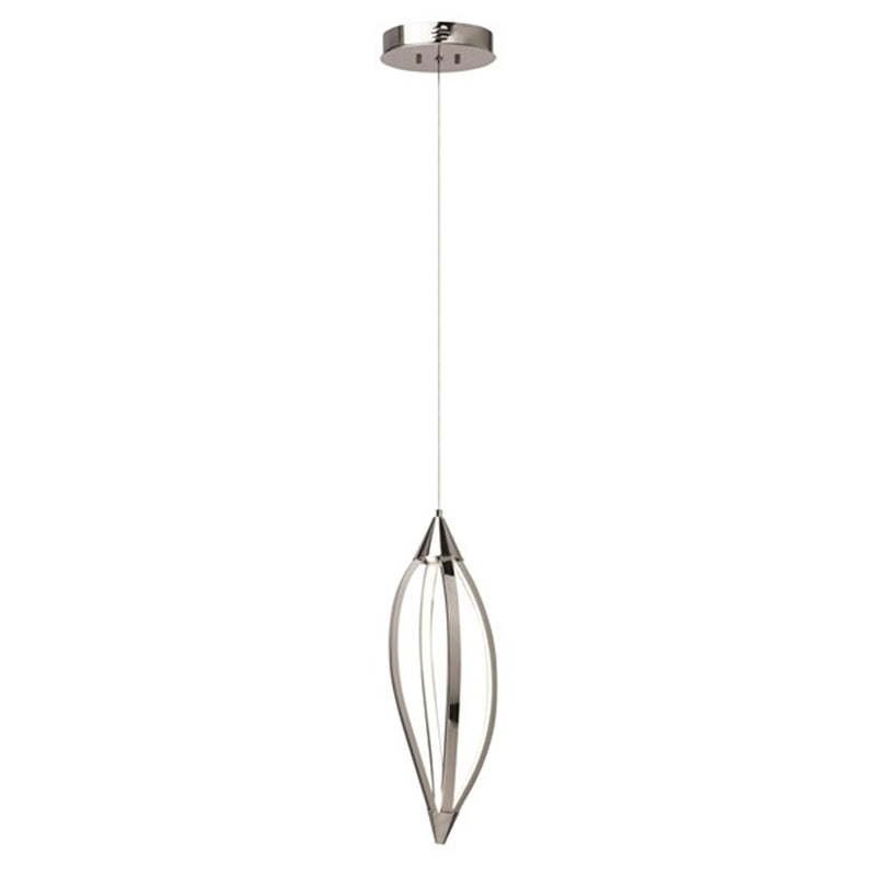 Kichler Meridian 8in 1-Light LED Mini Pendant | Contemporary Brushed Nickel | Kitchen Island | 8 x 8 x 22 in | Model 83392