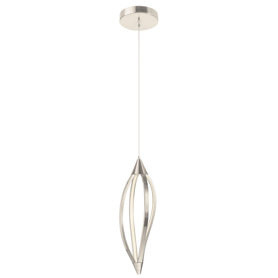 Kichler Meridian 1 Light 8' LED Mini Pendant, Brushed Nickel - 83392