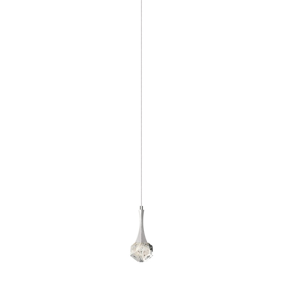 Kichler Rockne 1 Light led Mini Pendant, Chrome/Clear Optical Crystal - 83491