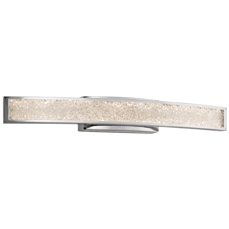 Kichler Crushed Ice 36in 2-Light Linear Bath Light | Chrome and Clear Glass with Crystals | Bathroom Vanity | 36 x 4.75 x 4.65 in | Model 83502