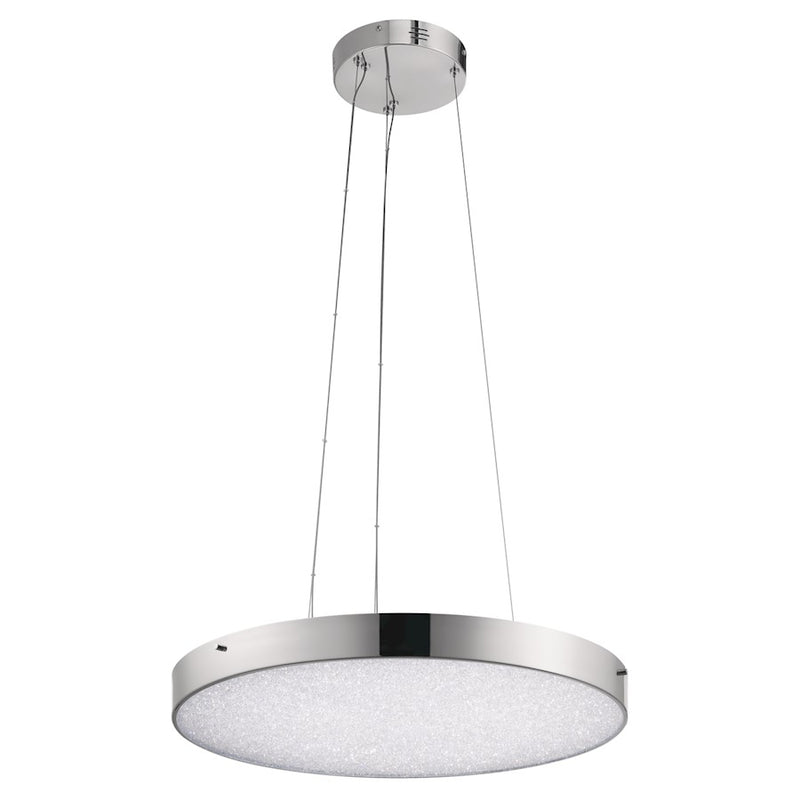 Kichler Crystal Moon 20in 1-Light LED Pendant | Contemporary Chrome and Clear Crystal Glass | Dining Room & Entryway | 1500 Lumens | Model 83592