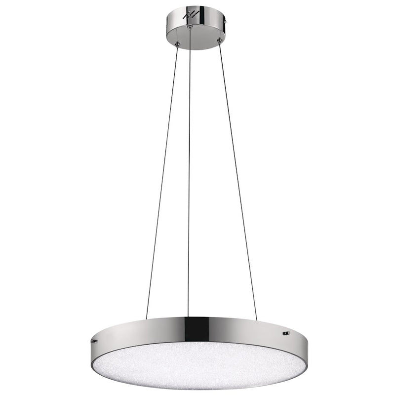Kichler Crystal Moon 20in 1-Light LED Pendant | Contemporary Chrome and Clear Crystal Glass | Dining Room & Entryway | 1500 Lumens | Model 83592
